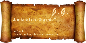 Jankovich Gergő névjegykártya